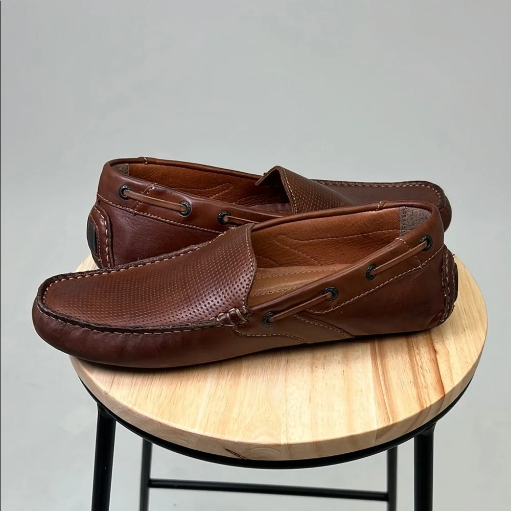 Giorgio Brutini Men's Brown Classic Leather Slip-On Loafers Dress Shoes Size 9